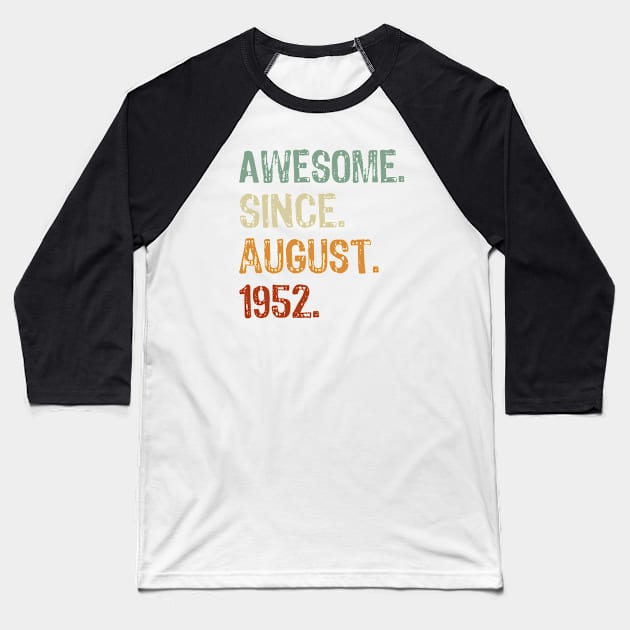 Awesome Since August 1952 Baseball T-Shirt by Yasna